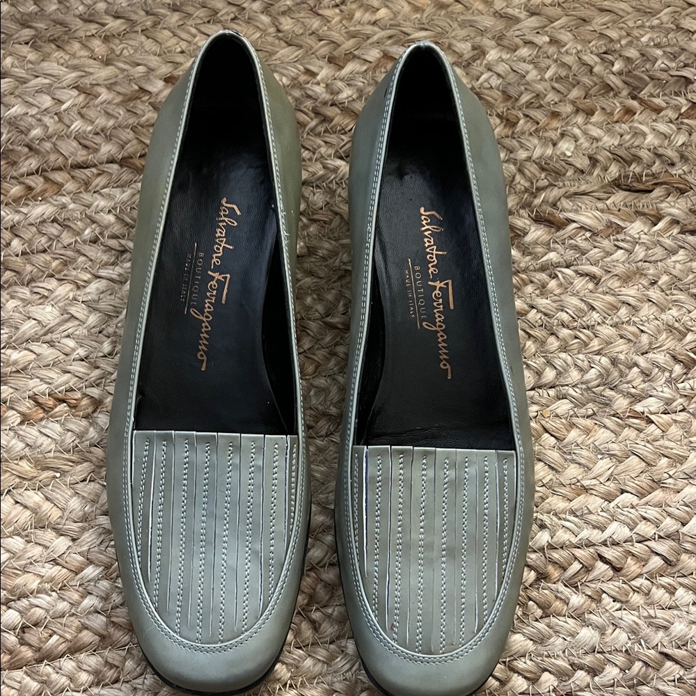 Salvatore Ferragamo Women's Sophisticated Gray Loafers